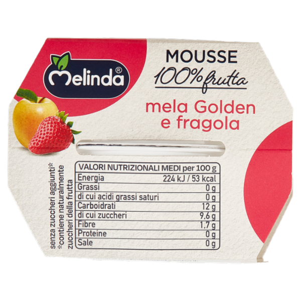 Melinda Mousse mela Golden e fragola 2 x 100 g