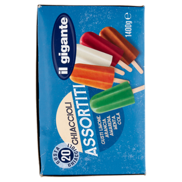IL GIGANTE Ghiaccioli Assortiti Gusti Limone, Arancia, Amarena, Menta, Cola 20 x 70 g
