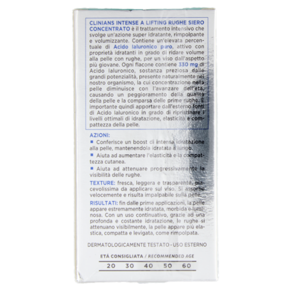Clinians Intense A Lifting Rughe Siero Concentrato Acido Ialuronico 330 mg 30 mL