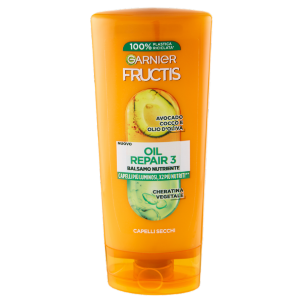 Garnier Fructis Balsamo Nutriente Oil Repair 3, ideale per capelli secchi, 200 ml