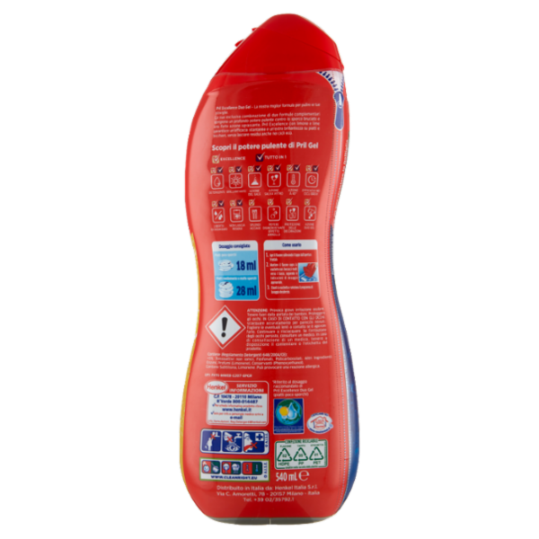 PRIL Excellence Duo Gel Limone 540ml