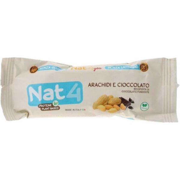 Nat4 Barretta Arachidi Ricoperta da Cioccolato Fondente 40g