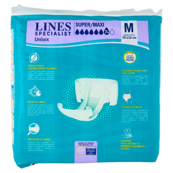 Lines Specialist Unisex Pannoloni a Mutandina M Super/Maxi 14 pz