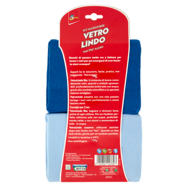 Super5 Kit Microfibre Vetro Lindo 2 pz