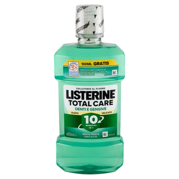 Listerine Total Care Denti e Gengive Gusto Delicato Zero Alcol 600 ml