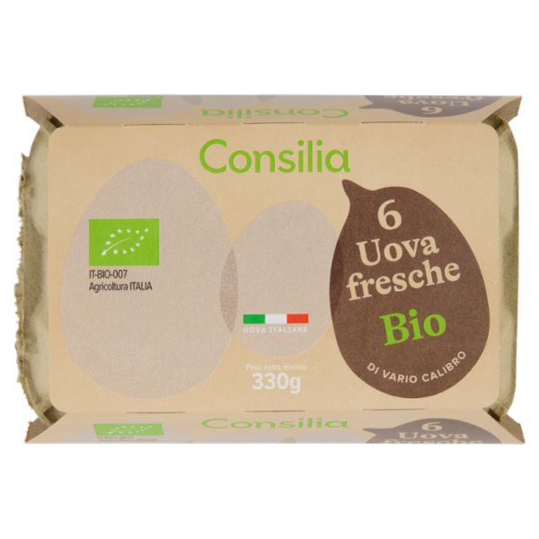 Consilia 6 Uova Fresche di Vario Calibro Biologiche