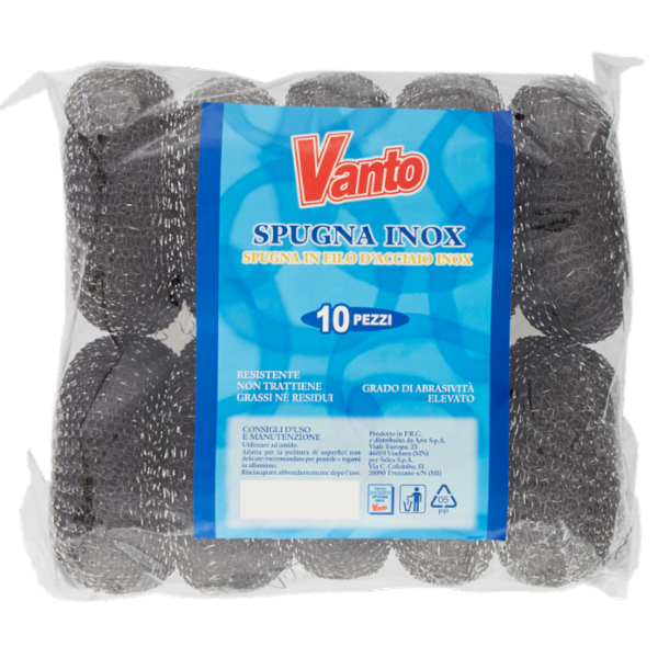 Vanto Spugna Inox Spirali in Filo di Acciaio Inox 10 pezzi