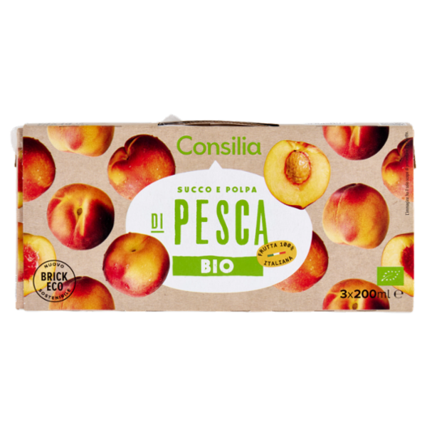 Consilia Succo e Polpa di Pesca Biologico 3x200 ml