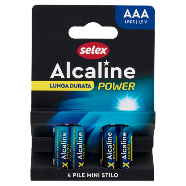 Selex Pile Alcaline Mini Stilo AAA 1,5 V 4 pezzi