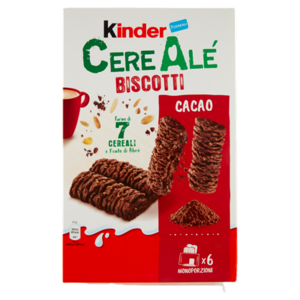Kinder CereAlé Biscotti Cacao 6 astucci da 2 biscotti 204 g