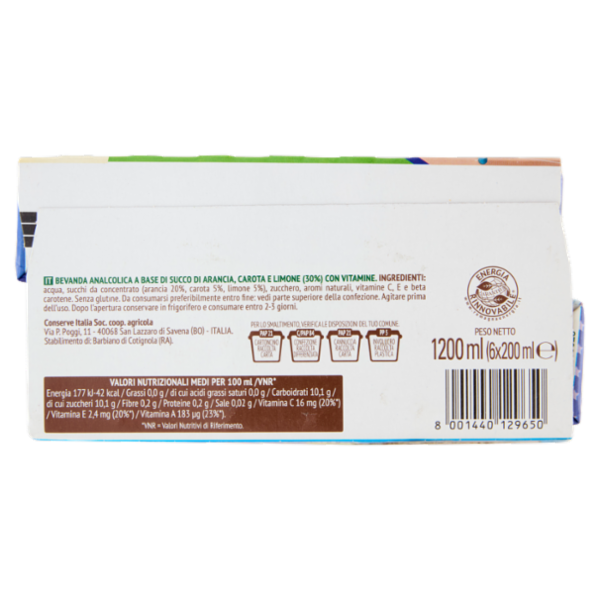 Valfrutta ACE Arancia, carota e limone 6 x 200 ml
