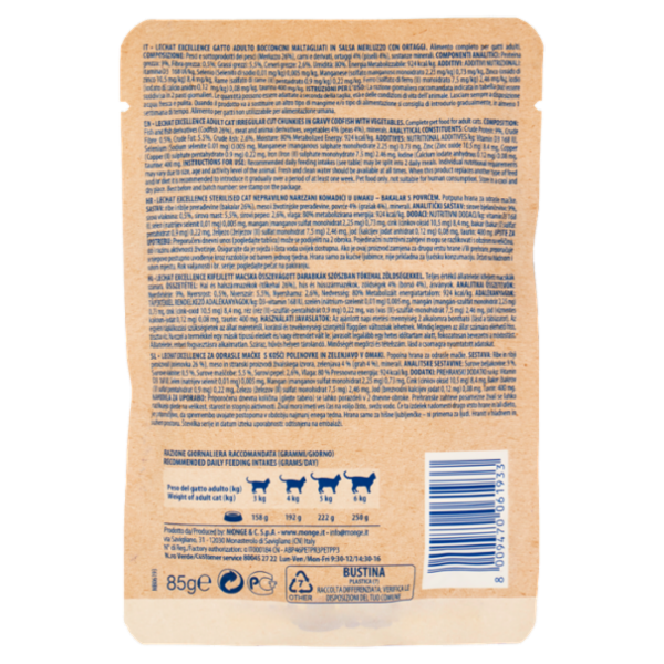 LeChat Excellence Bocconcini Maltagliati Merluzzo con Ortaggi 85 g