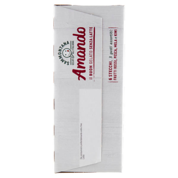 Sammontana Amando 6 Stecchi Frutti Rossi, Pesca, Mela e Kiwi 6 x 55 g