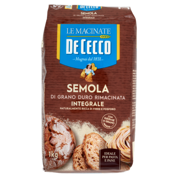 De Cecco Le Macinate Semola di Grano Duro Rimacinata Integrale