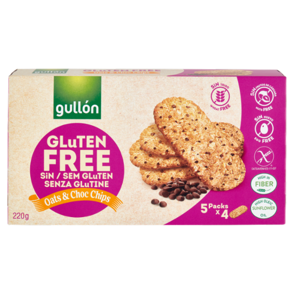 Gullón Gluten Free Oats & Choc Chips 5 x 44 g
