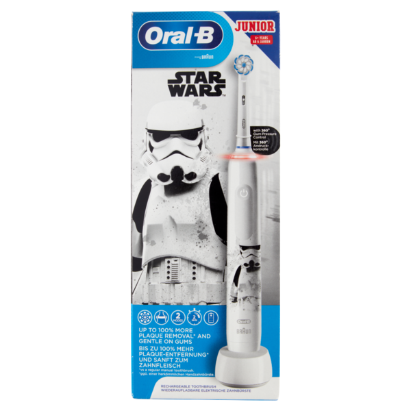 Oral-B Power Spazzolino Elettrico Ricaricabile Pro3 Junior Star Wars +6 anni