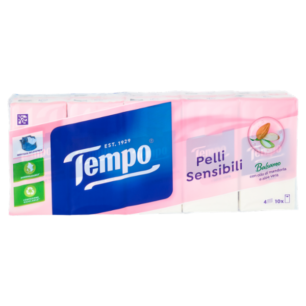 Tempo Pelli Sensibili Fazzoletti 4 veli 10 pz