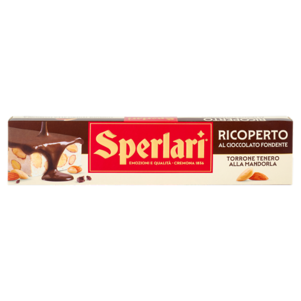 Sperlari Ricoperto al Cioccolato Fondente Torrone Tenero alla Mandorla 200 g