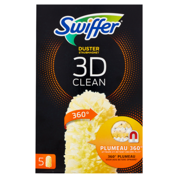 Swiffer Duster Staubmagnet 3D Clean Panni Cattura Polvere per Scopa Swiffer - Ricarica 5 Salviette