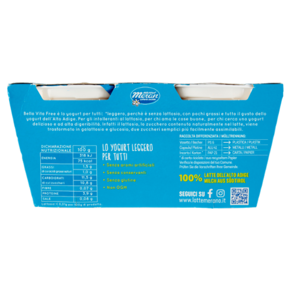 bella vita free Senza Lattosio Pesca e Albicocca 2 x 125 g