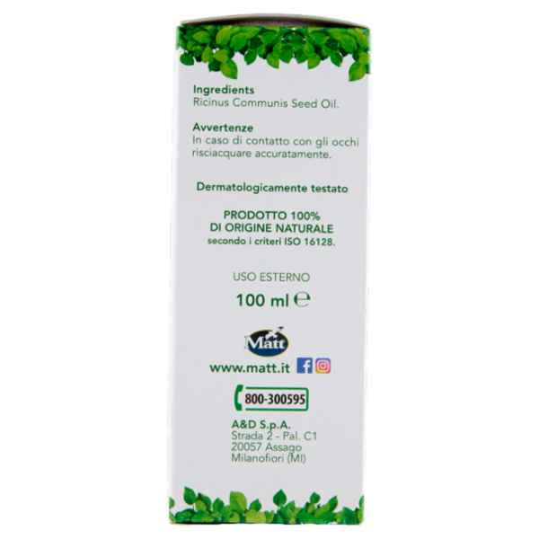 Matt olio Ricino Rinforzante Capelli - Ciglia - Unghie 100 ml