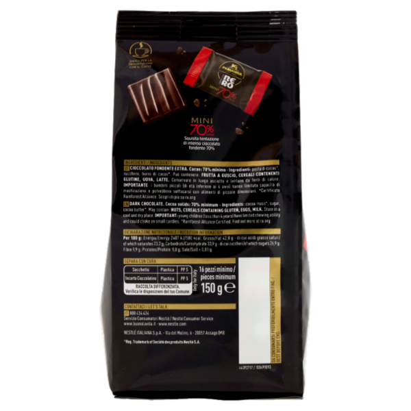 PERUGINA NERO Mini 70% Cioccolatini Fondenti Sacchetto 150g