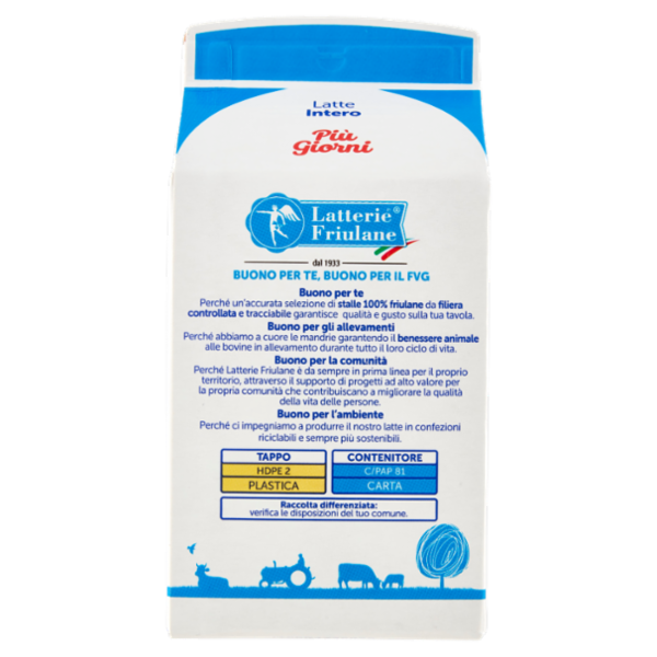 Latterie Friulane Latte Intero Più Giorni 500 ml
