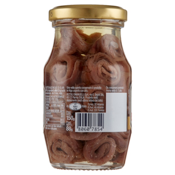 Rizzoli Filetti di Alici in olio di oliva Arrotolate 150 g