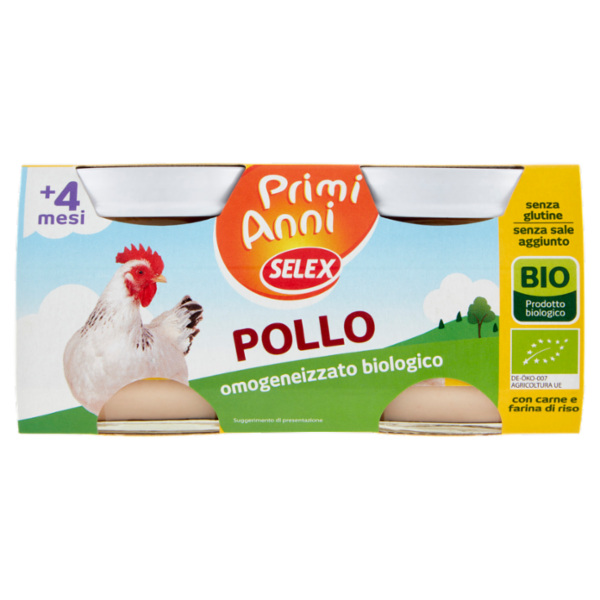 Selex Primi Anni Omogeneizzato di Carne Pollo Biologico 2x80 g