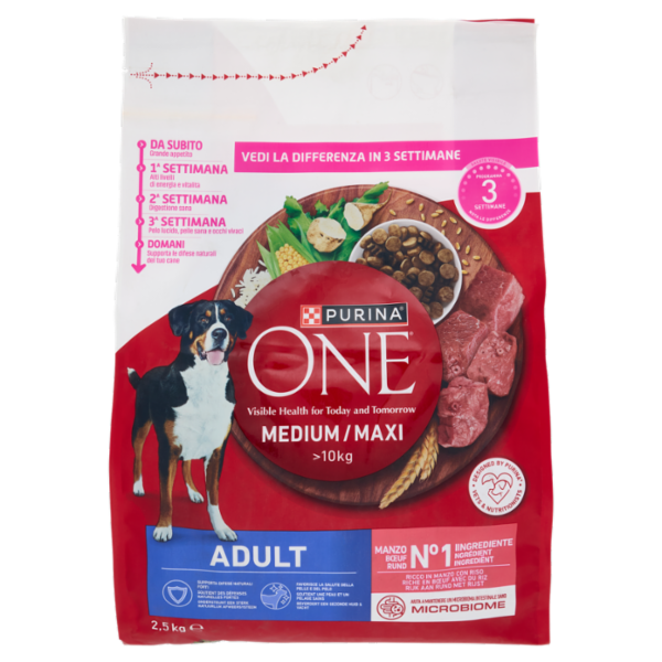 PURINA ONE Medium/Maxi Adult Manzo e Riso 2,5kg