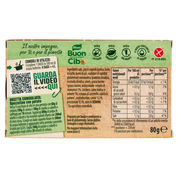 Knorr Saporito Manzo 8 Dadi 80 g