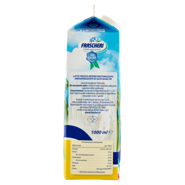 Frascheri latte Fresco intero Alta Qualità 1000 ml