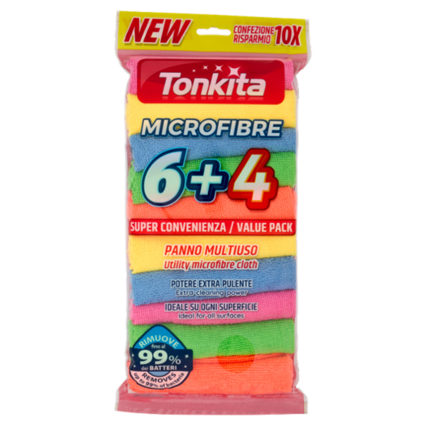 Tonkita Microfibre Panno Multiuso 6 + 4 pz