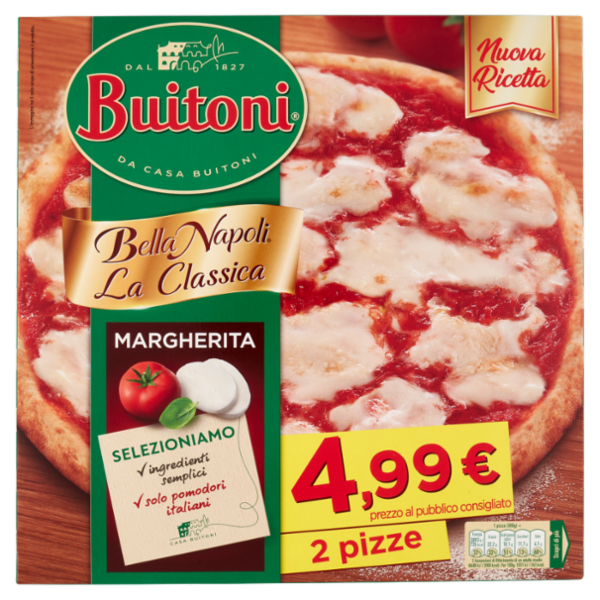BUITONI Bella Napoli la Classica Margherita Pizza surgelata (2 pizze) 600g