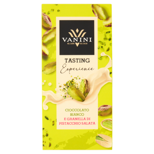 Vanini Tasting Experience Cioccolato Bianco e Granella di Pistacchio Salata 75 g