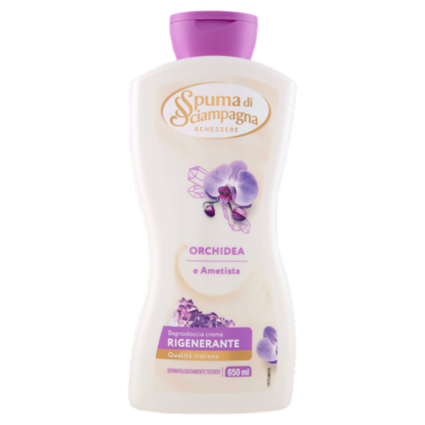 Spuma di Sciampagna Benessere Orchidea e Ametista Bagnodoccia crema Rigenerante 650 ml