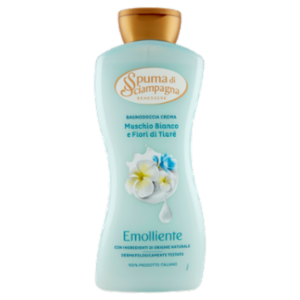 Spuma Di Sciampagna Benessere Emolliente Bagnodoccia Crema Muschio Bianco e Fiori Di Tiaré 650 Ml