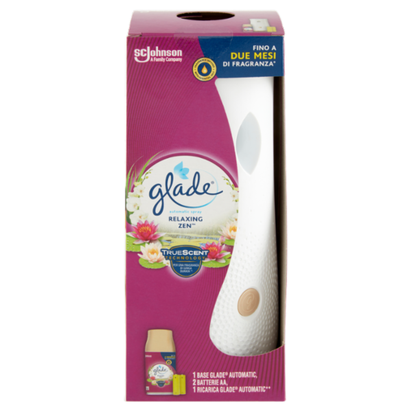 Glade Automatic Spray Base con Ricarica, Profumatore per ambienti, Fragranza Relaxing Zen 269ml