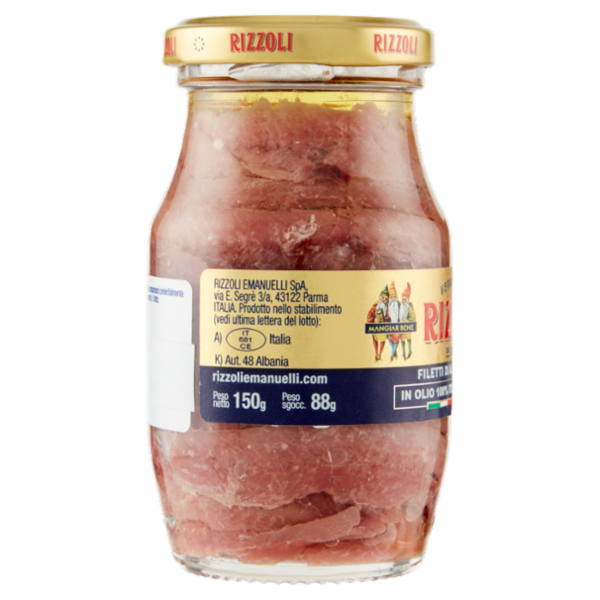 Rizzoli Filetti di Alici in Olio 100% Italiano 150 g