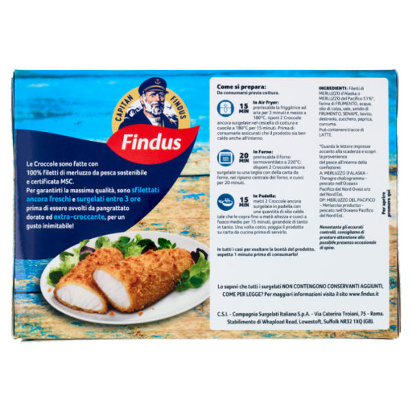Capitan Findus 3 Croccole con 100% Filetti di Merluzzo - Le originali 324 g
