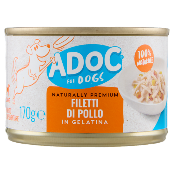 ADoC For Dogs Naturally Premium Filetti di Pollo in Gelatina 170 g