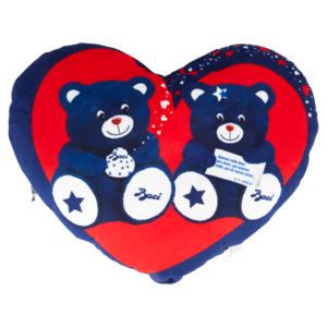 BACI PERUGINA Cuscino Cuore Peluche Con Cioccolatini Fondenti Ripieni Al Gianduia e Nocciole 87,5g