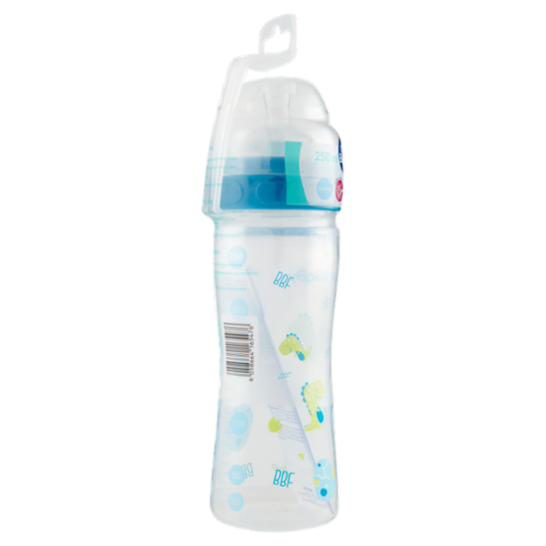 neo Baby Biberon Plastica Collo Largo 250 ml 2m+ Dino Blu