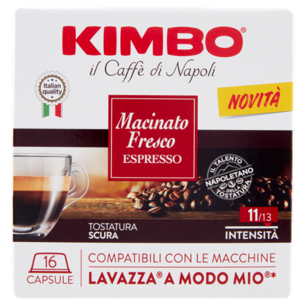 Kimbo Macinato Fresco Espresso Capsule Compatibili con le Macchine Lavazza A Modo Mio* 16 x 7,5 g