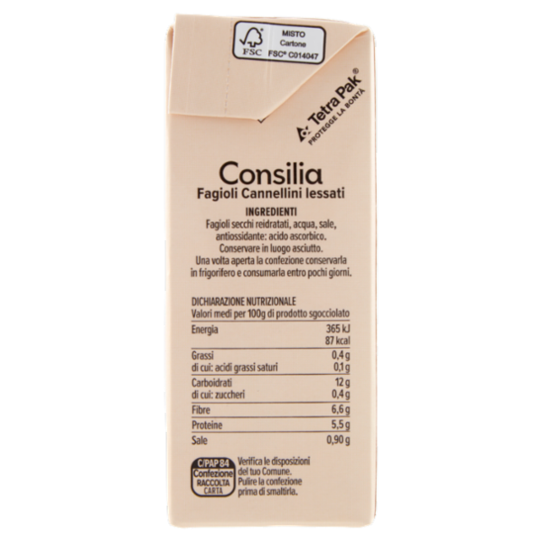 Consilia Fagioli Cannellini Lessati 380 g
