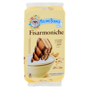 Mulino Bianco Fisarmoniche Merenda Con 8 Cereali e Crema Al Malto D'Orzo e Cacao 8 Pezzi 264g