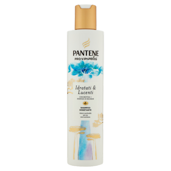 Pantene Pro-V Miracles Idratati & Lucenti con Biotina+Essenza di Baobab Shampoo Dissetante 225 ml