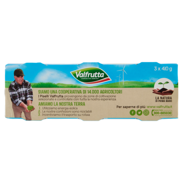 Valfrutta Piselli Piccoli 3 x 410 g