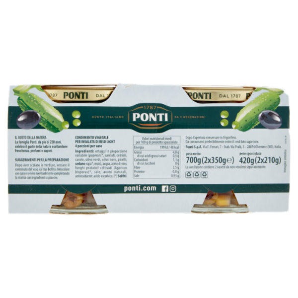 Ponti Peperlizia Insalata per Riso Light Senza Olio 2 x 350 g