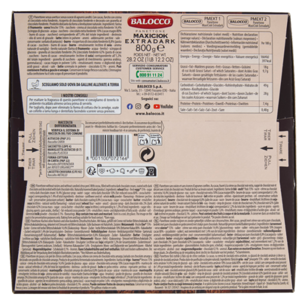 Balocco Panettone Maxiciok Extradark 800 g
